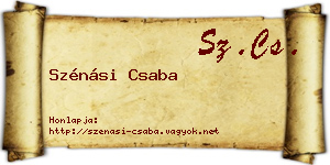 Szénási Csaba névjegykártya