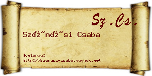 Szénási Csaba névjegykártya