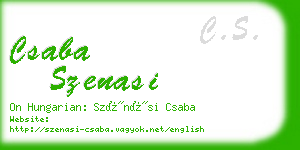 csaba szenasi business card